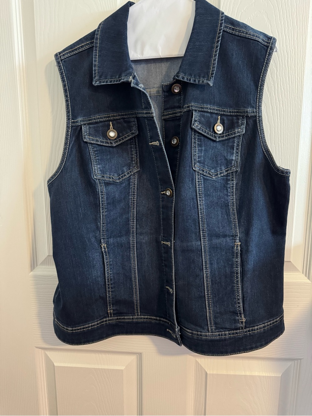 christopher & banks Women’s Dark Blue Denim Vest